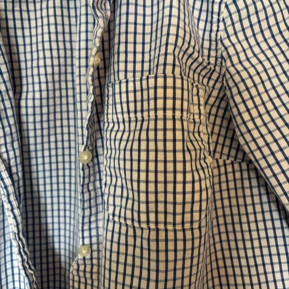 Old Navy Relaxed Printed Classic Shirt for Women Size XS Blue White Plaid - Picture 4 of 5